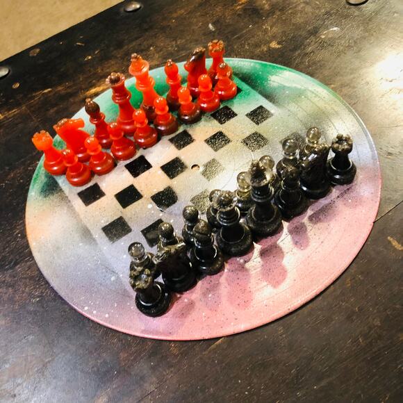 Vinyl Chess Set -Forest Gold (Resin Pieces) - Picture 12 of 14